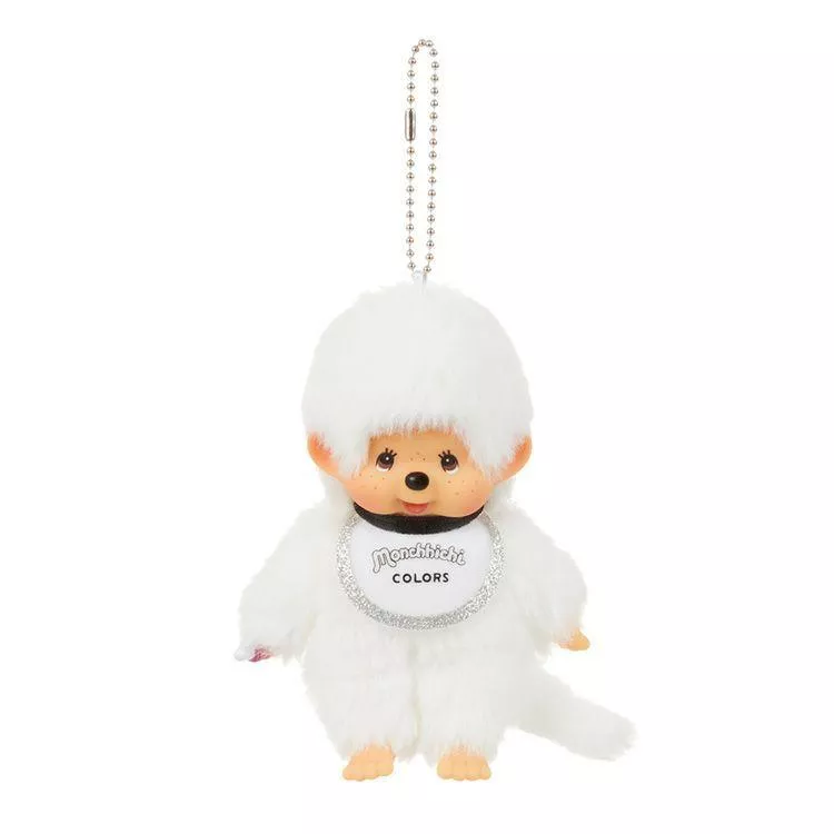 日本 Monchhichi 夢奇奇 白色吊飾｜療癒絨毛包包掛件