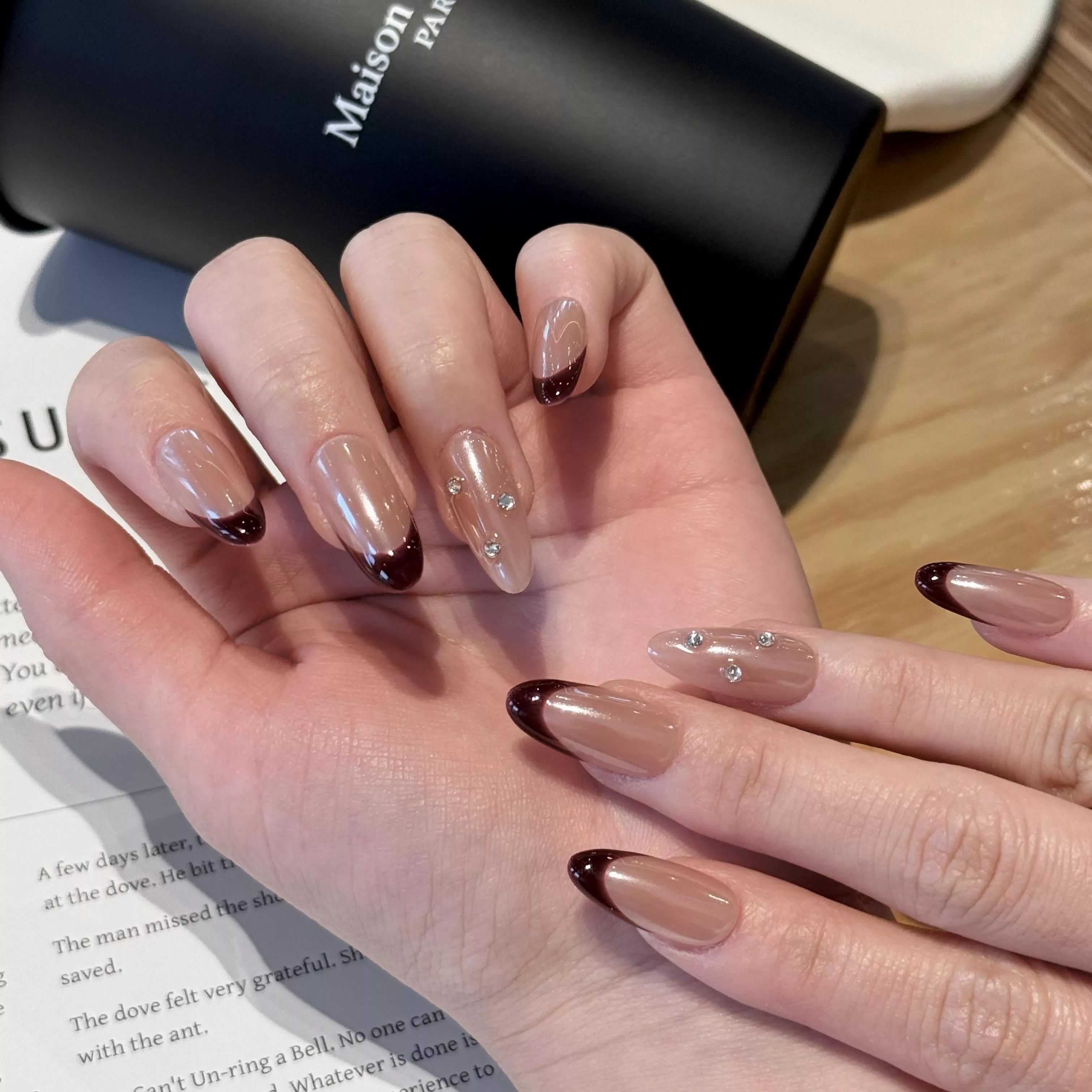 H00143珠光酒紅法式