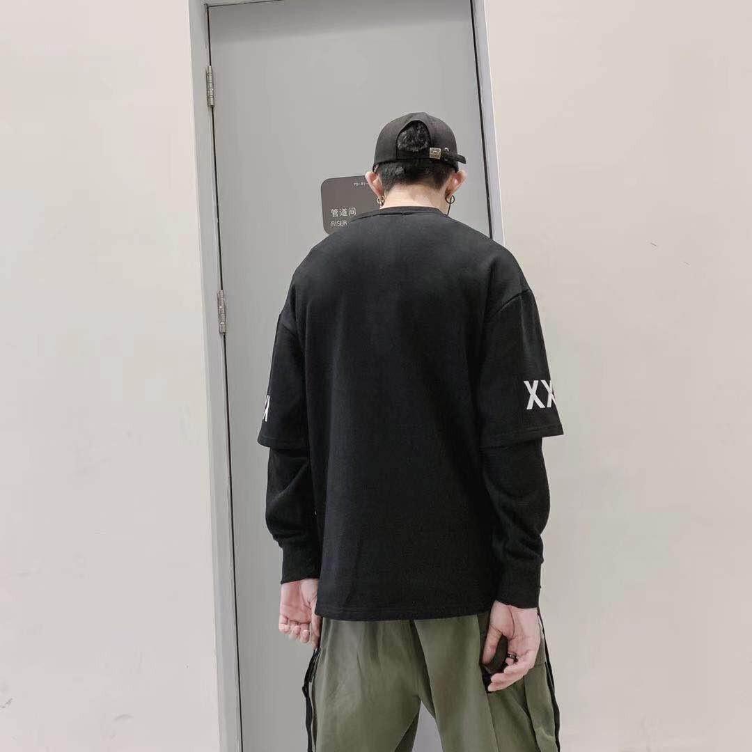 假二件美式人物風格衛衣