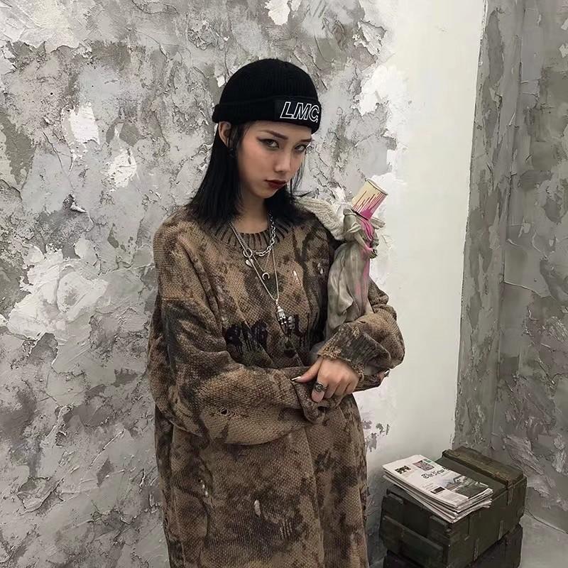 破壞暈染針織毛衣