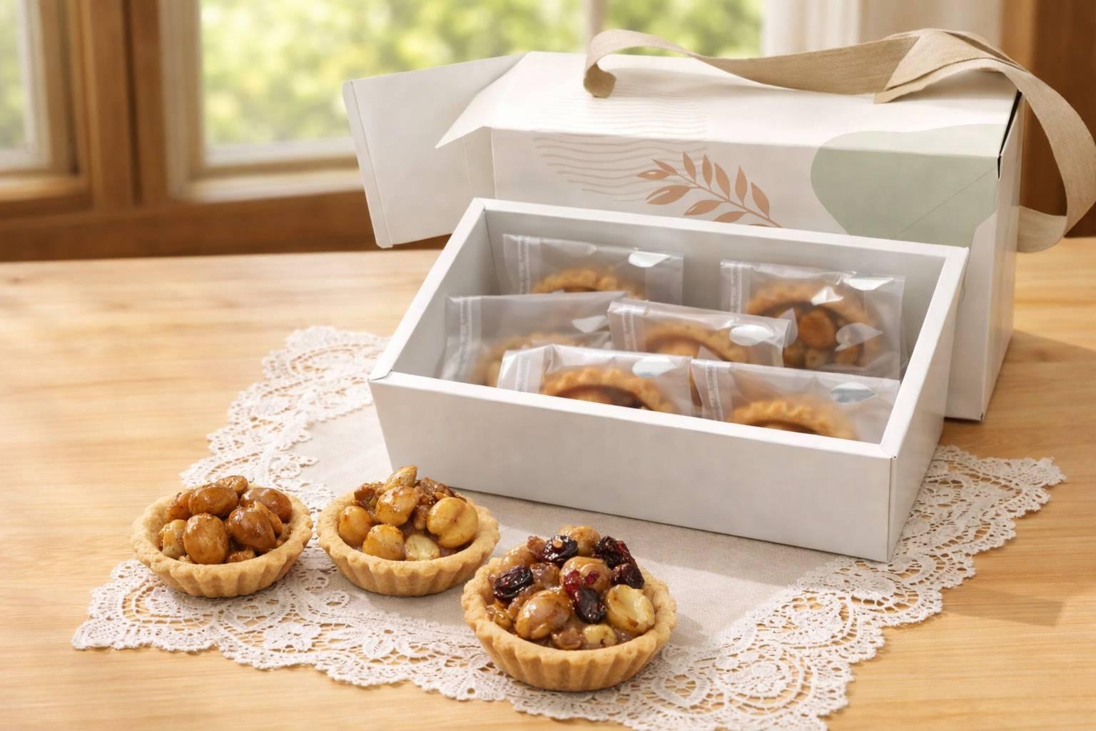 手工堅果塔｜楓糖、太妃糖、香辣口味｜高比例堅果｜滿心烘焙坊