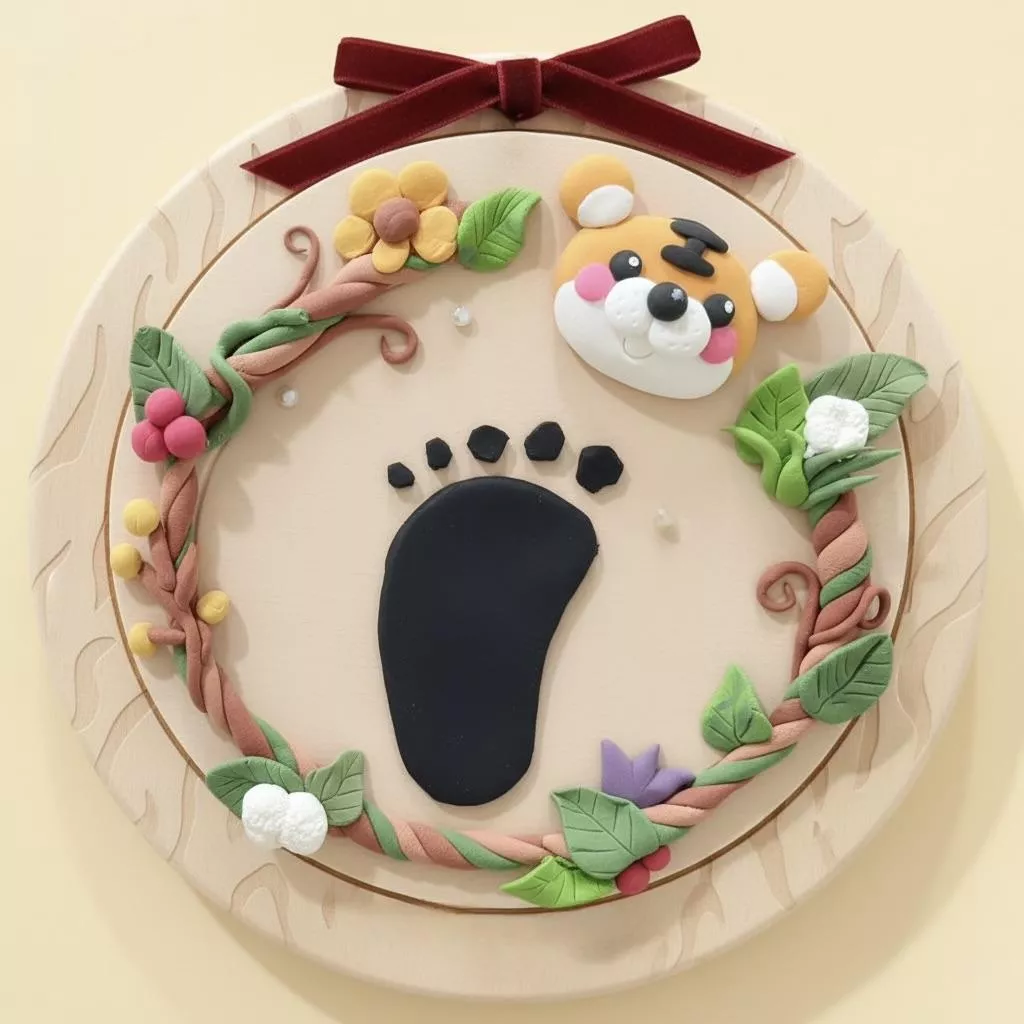 寶寶生肖腳印黏土掛飾