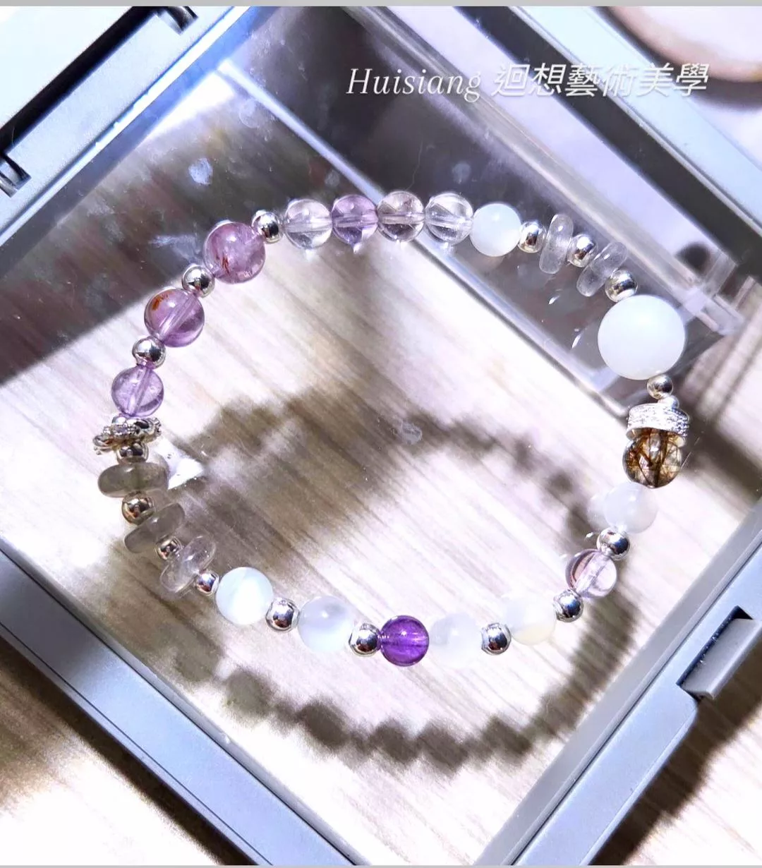 氣質月光石x紫鈦晶x紫水晶