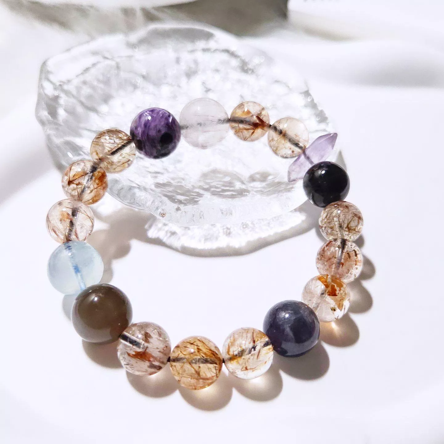 紫龍晶x黑金超七x紫超七晶柱