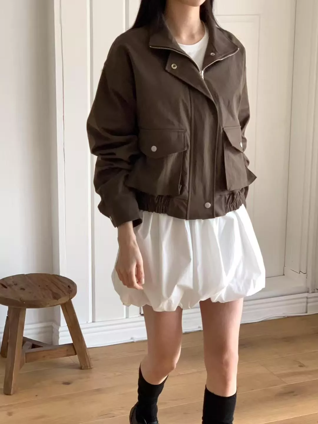 YouLin♡韓國LESOM_立領短版夾克