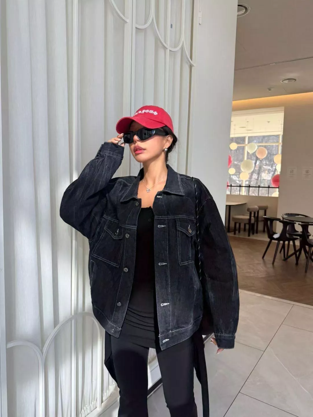 YouLin♡韓國THEN_黑色丹寧外套