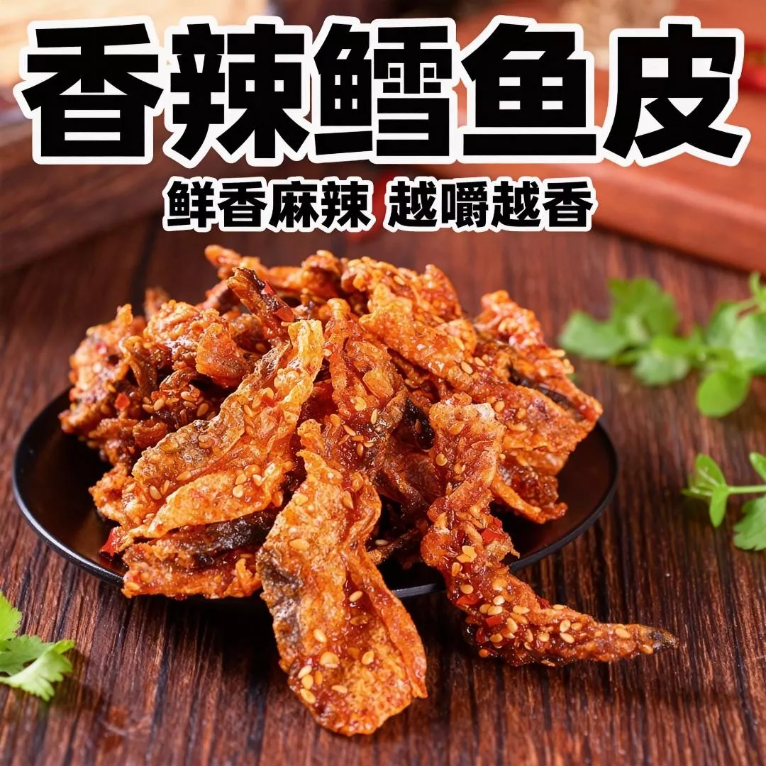 特選香辣蜜汁鱈魚皮-1公斤裝量販包