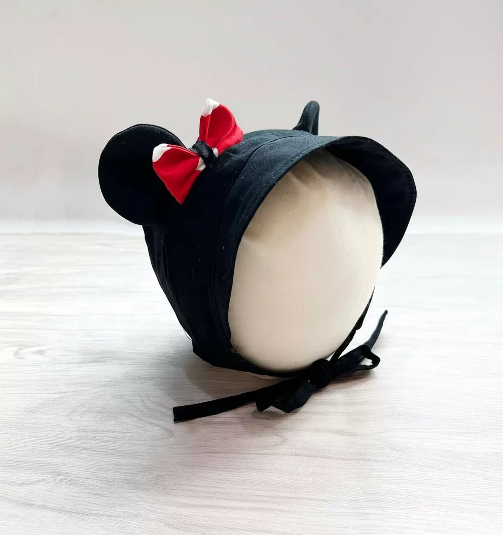 可愛米小姐蝴蝶結 寶寶 遮陽 綁帶帽