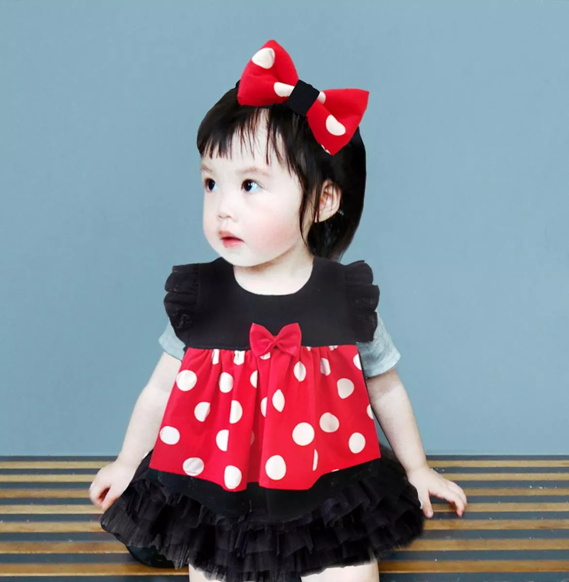 復古米'S 風格洋裝圍兜 口水巾