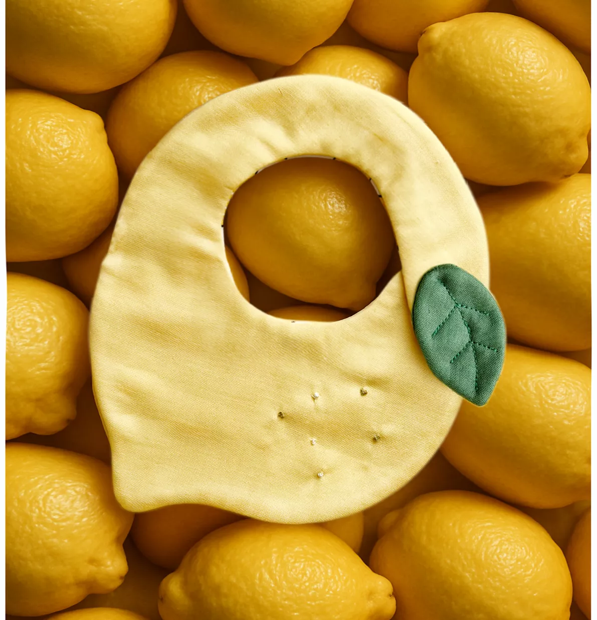 檸檬 造型雙面圍兜口水巾