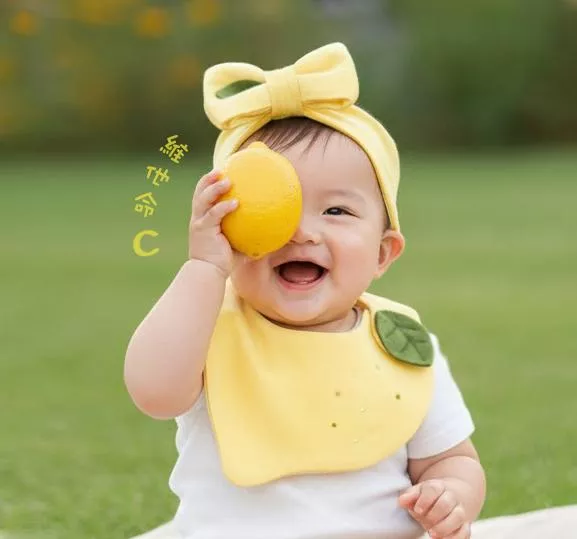 檸檬 造型 寶寶髮帶