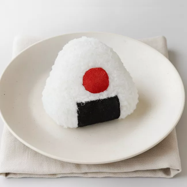 雙面梅子海苔飯糰 手搖鈴 安撫玩具