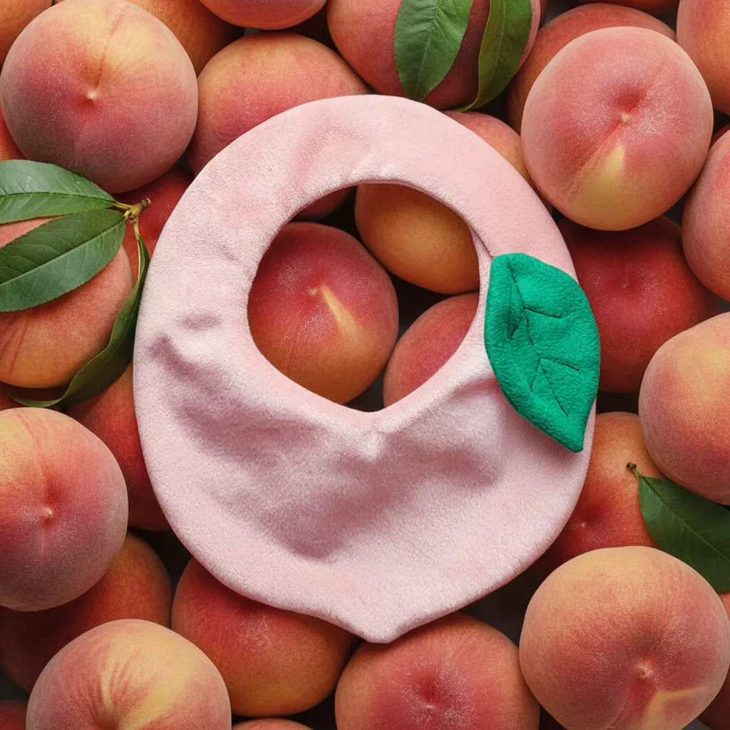 水蜜桃 造型雙面圍兜口水巾