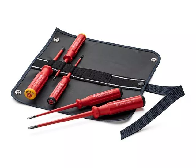 PB Swiss Tools【工具袋組】電工絕緣細長螺絲起子套組 5件組