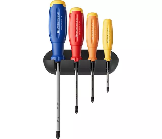 PB Swiss Tools【彩虹系列】螺絲起子組 4支組｜盒裝｜附壁掛架