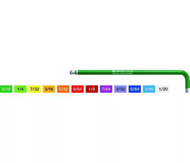 PB 212Z L RB彩虹L 型扳手，長型，附球型端