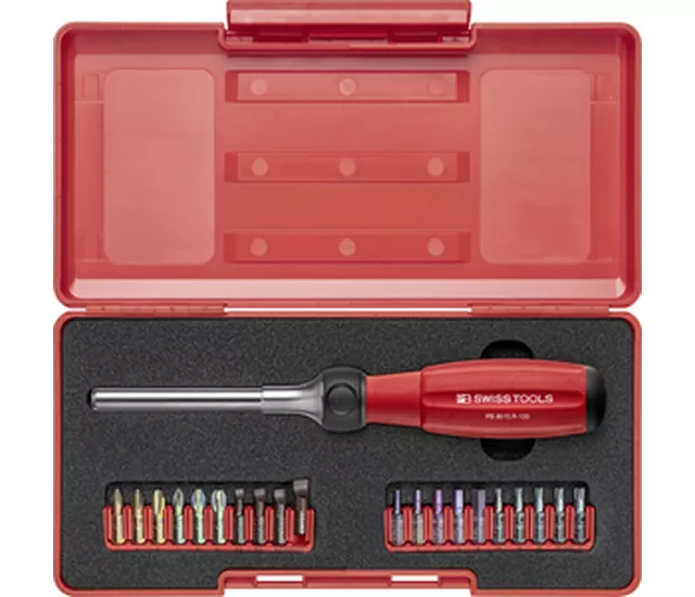PB 8510 R100 Set Twister - 起子頭座附棘輪，實用工具箱套組