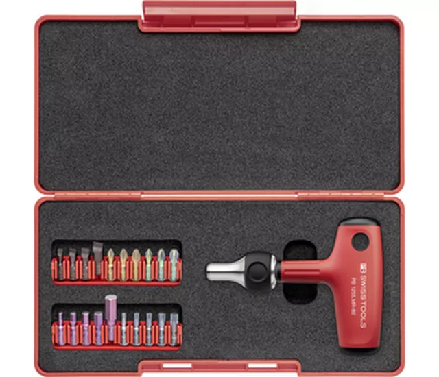 PB 1255 MR Set  Cross 手把 – 通用型起子頭夾持座，含棘輪機構，搭配實用工具盒