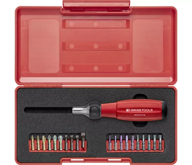 PB 8510 R30 Twister - 具棘輪功能的起子頭工具夾持座，實用套組收納於工具盒中