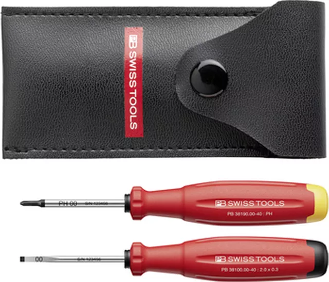 PB 38535 SwissGrip 手把 Evo 螺絲起子套組，附小型仿皮收納盒