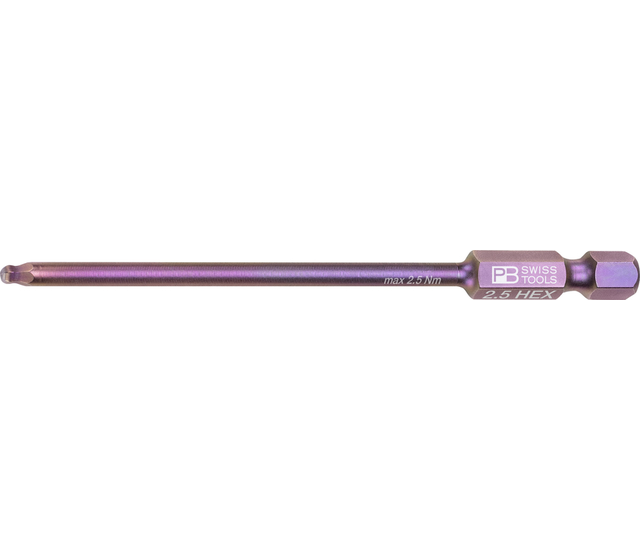 PB E6L 212L 精密起子頭，形狀 E 6.3（1/4″），附球形尖端
