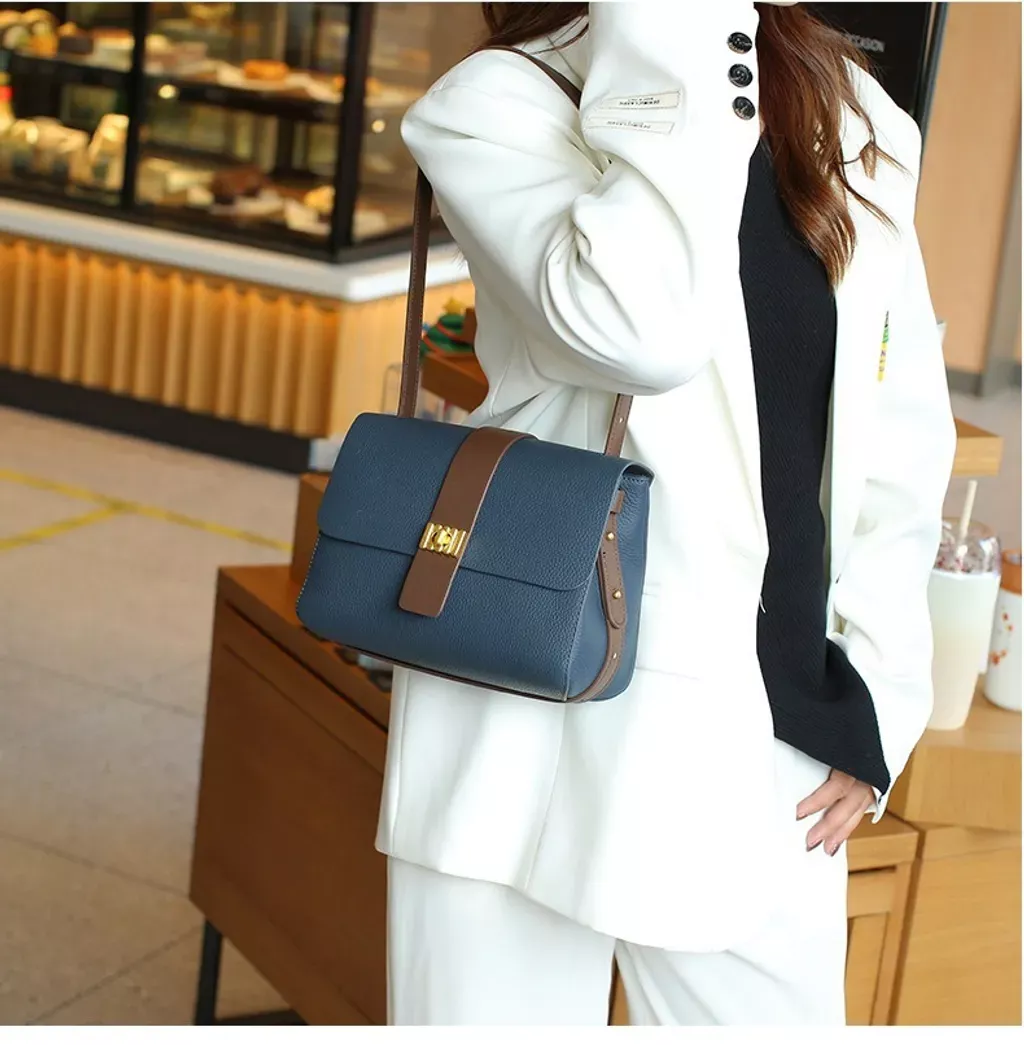 真皮時尚撞色TOGO腋下包