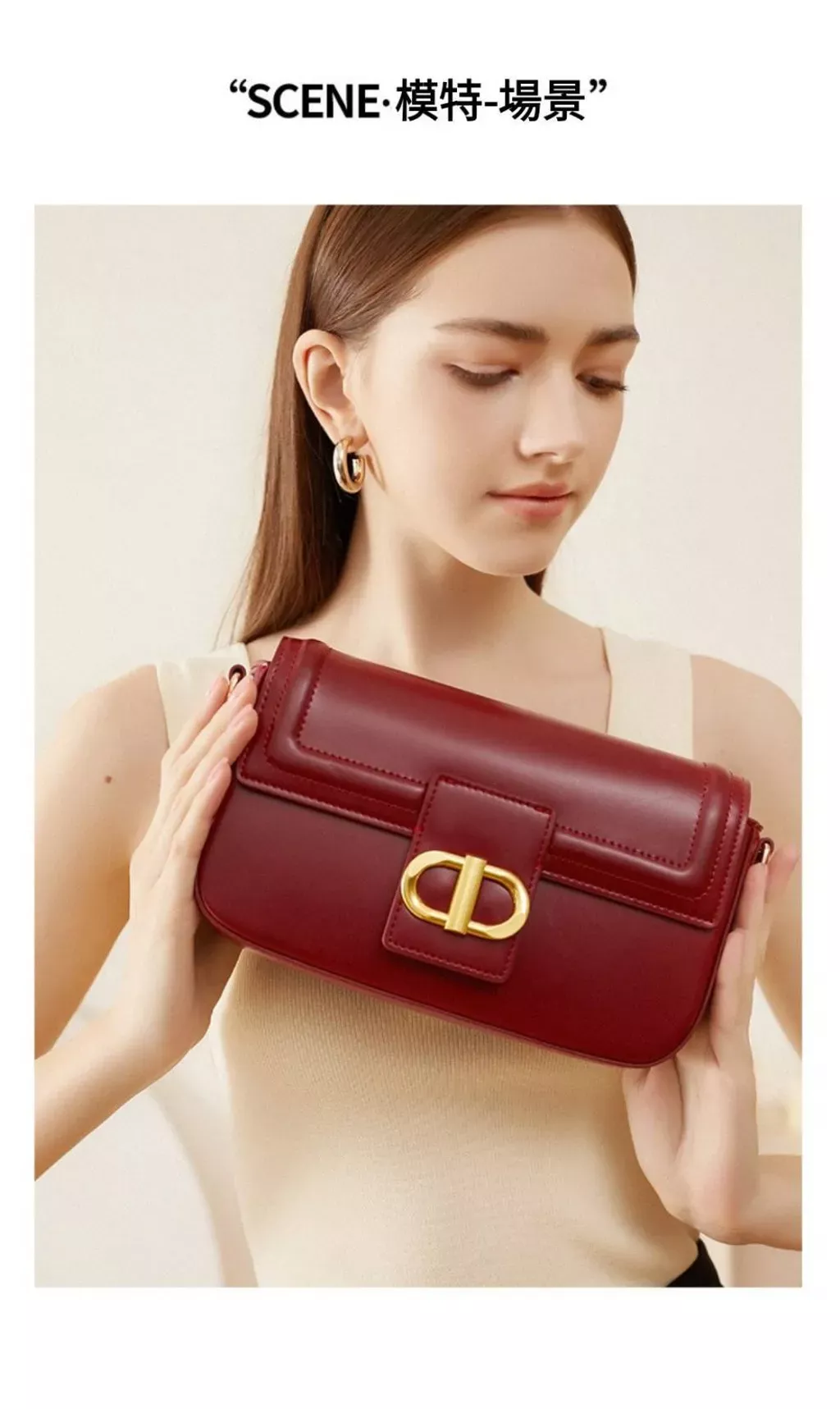 法式高級輕奢真皮包(棕)