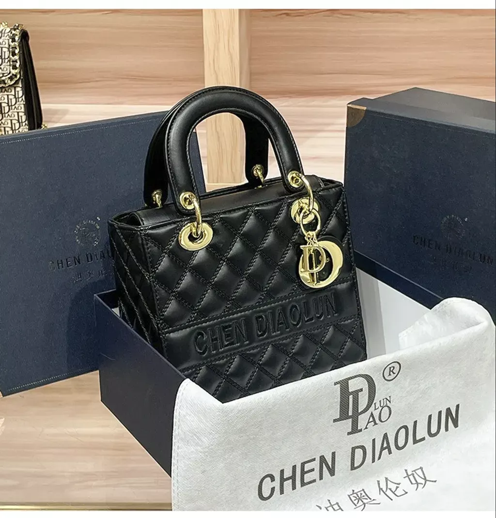 高級時尚菱格戴妃真皮包