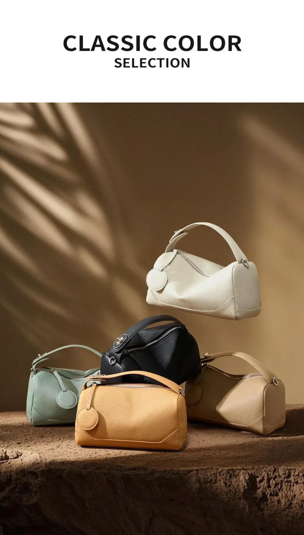 時尚真皮mini波士頓包