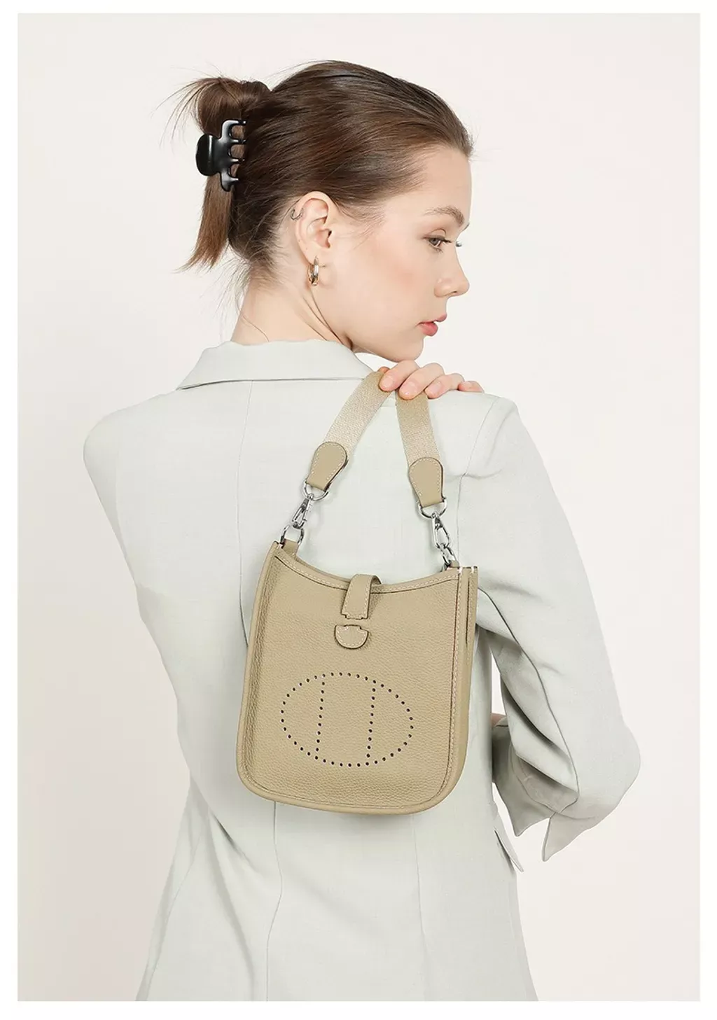 真皮mini馬鞍小包