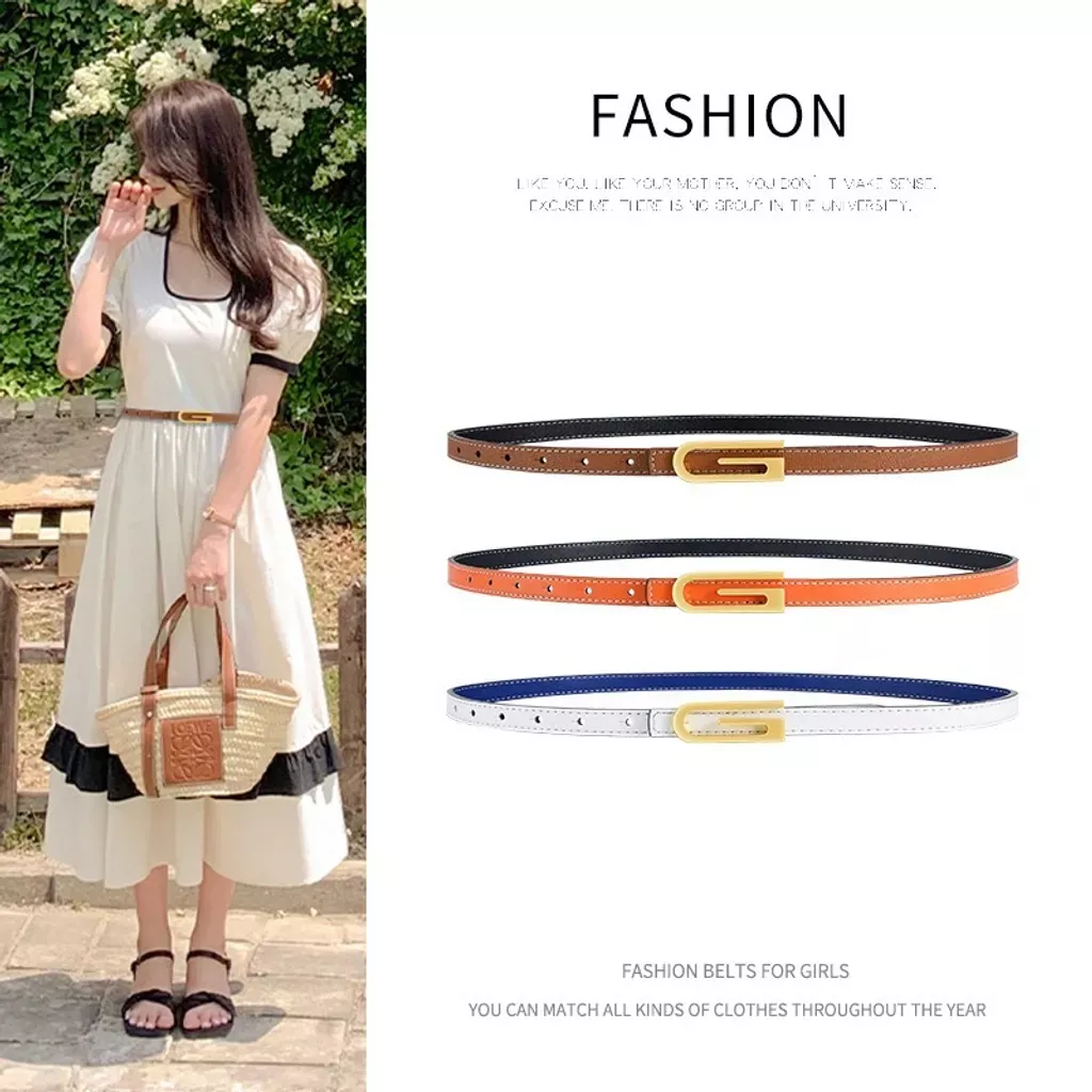 真皮時尚小G扣雙面收腰裝皮帶