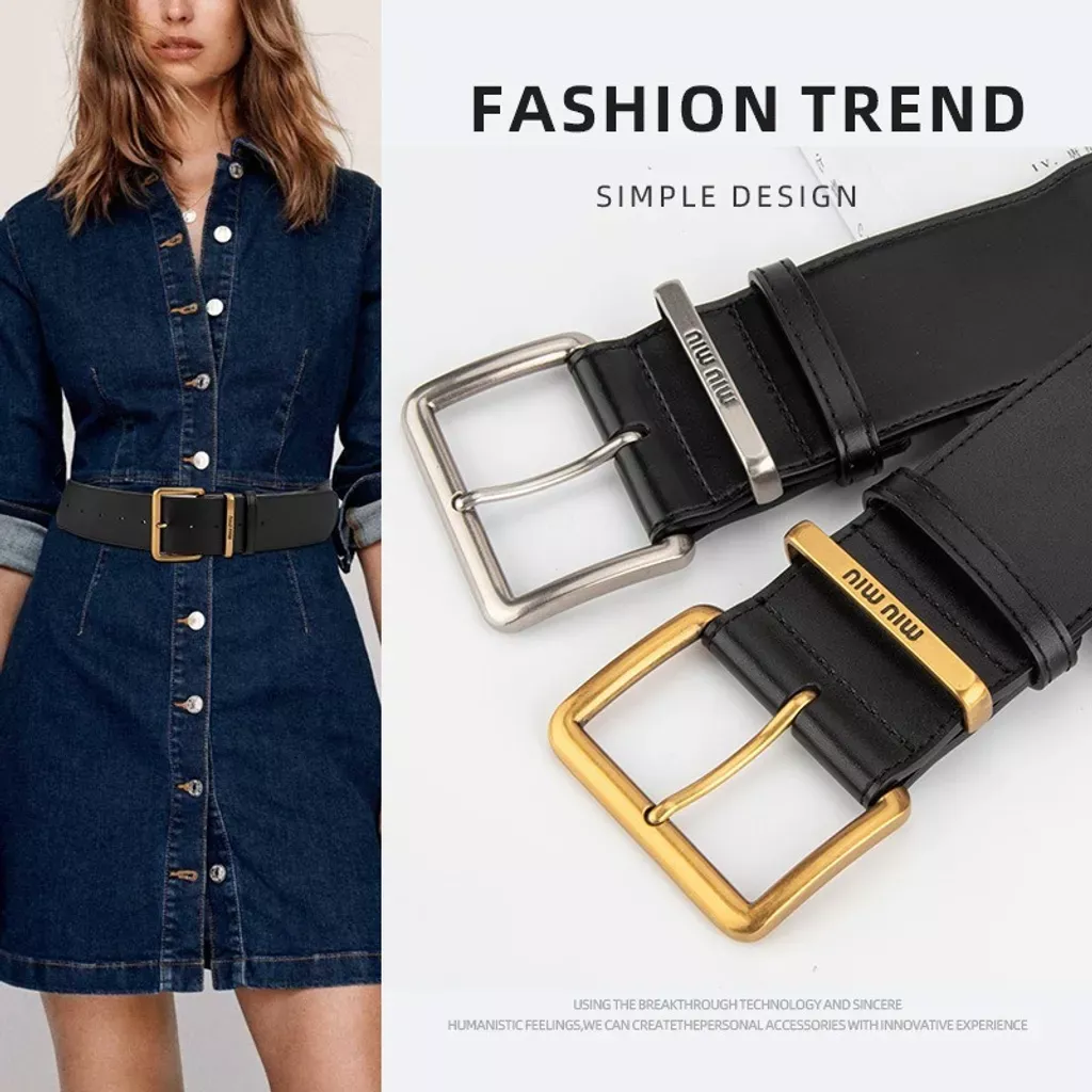 高級真皮針扣寬腰封皮帶