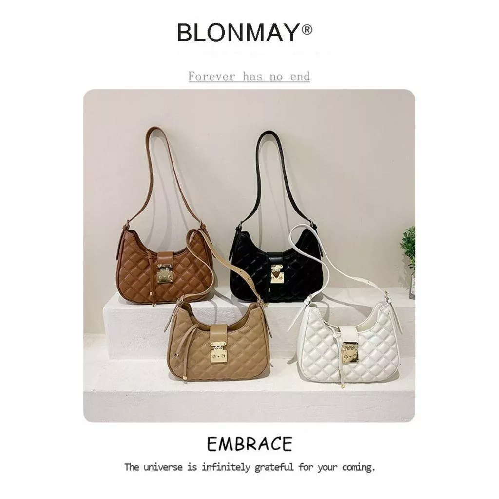 經典格紋質感單肩腋下包