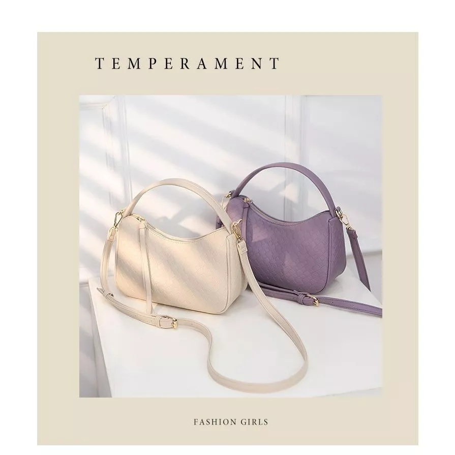 Kai Siqi 韓系菱格紋編織手提斜挎包