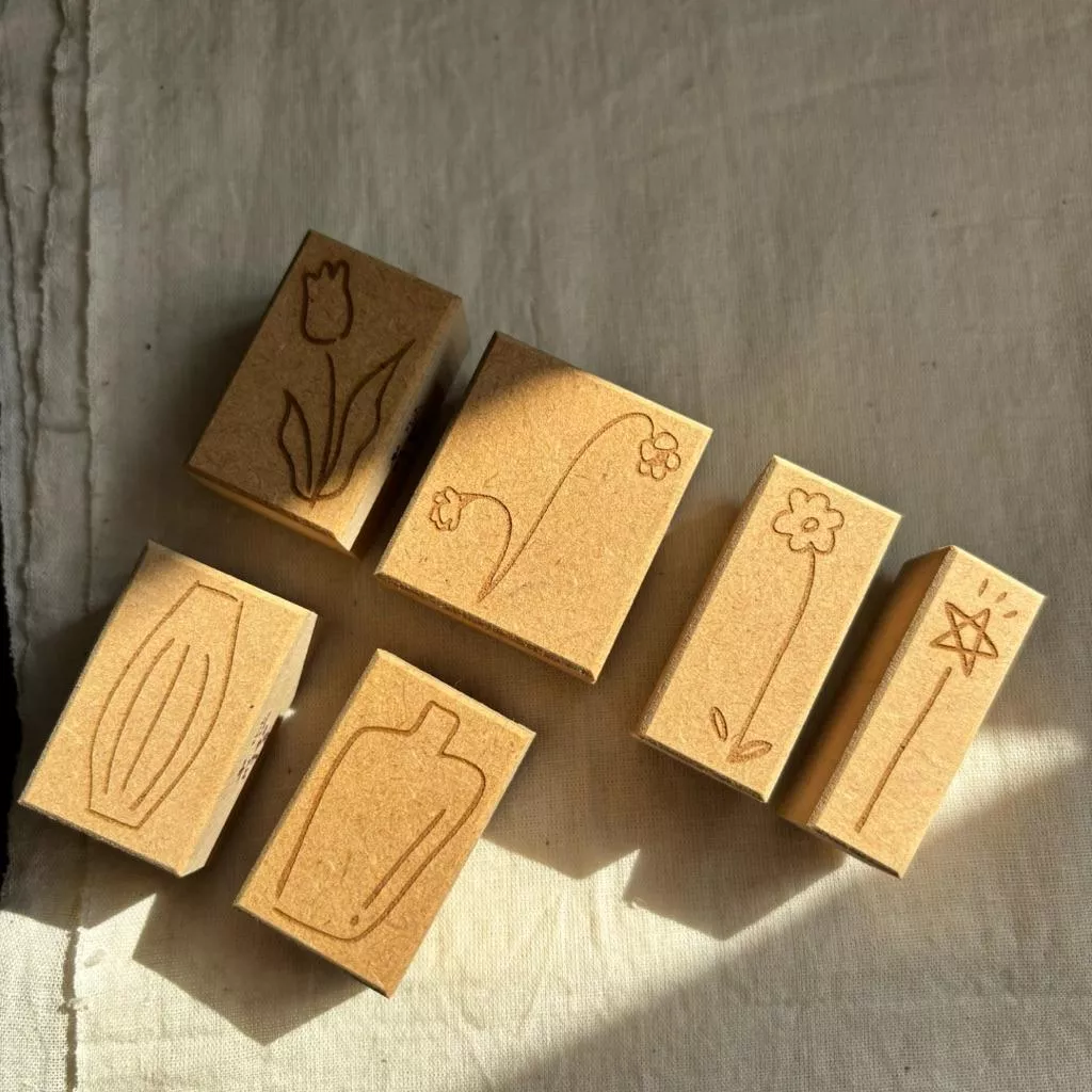 【蒔絮紙品】｛花與瓶 A vase of flowers｝ 手帳貼/印章盲盒 （盲盒為隨機一花+一瓶）