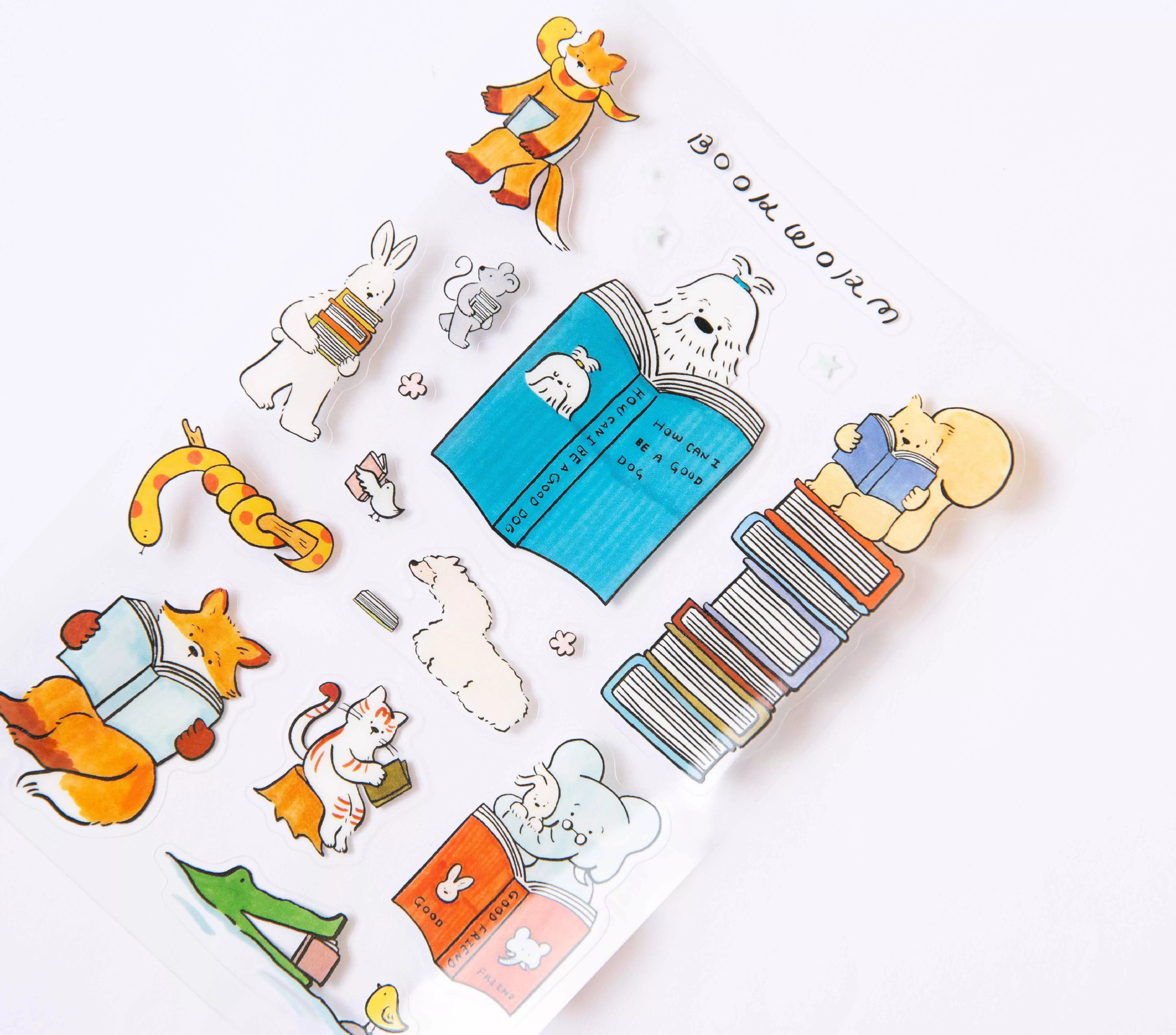 Ahchen｜Book Worm_透明貼紙