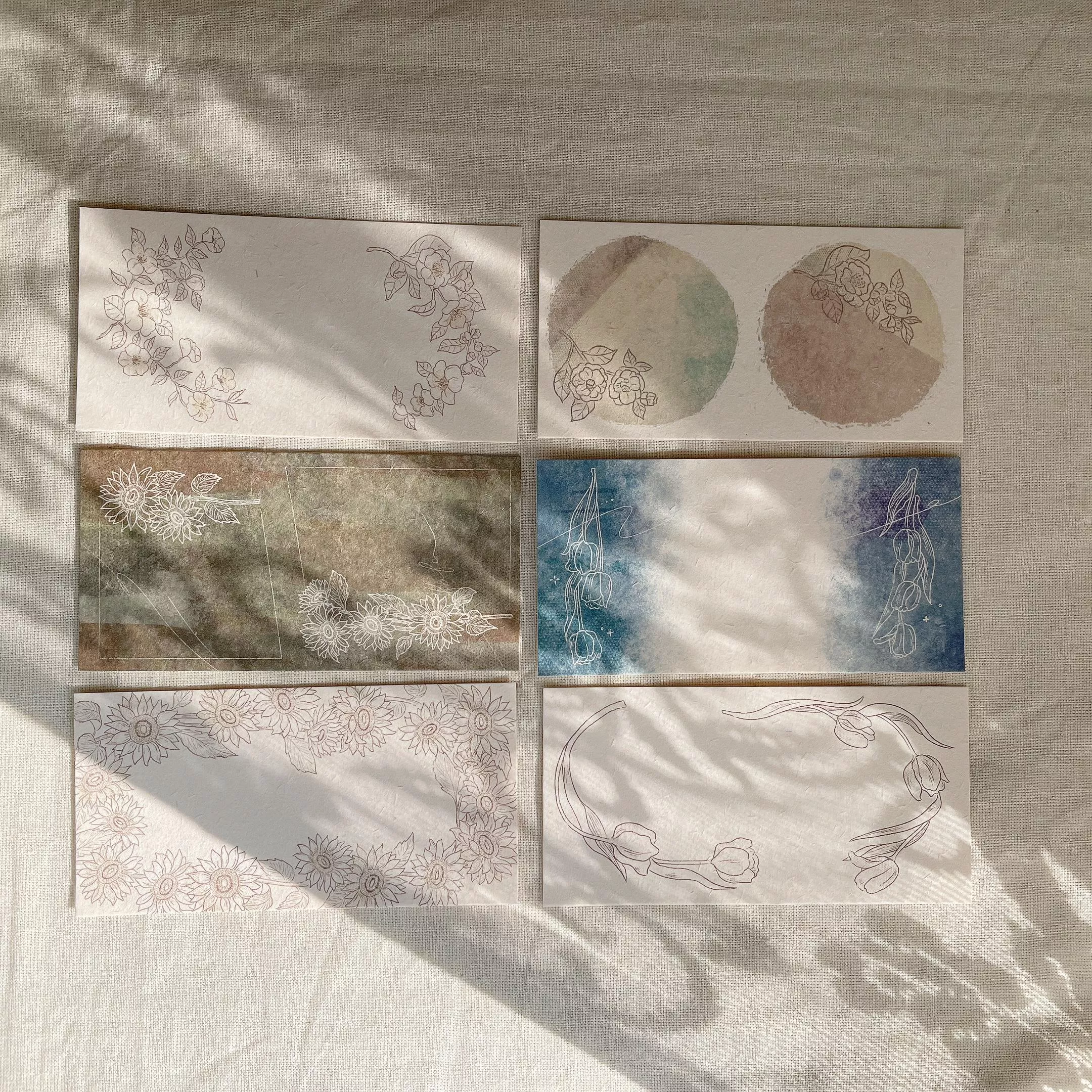 FaFa製造所｜花之島 /outdoor cinema（戶外電影）/starry night（星夜） 便簽小卡包