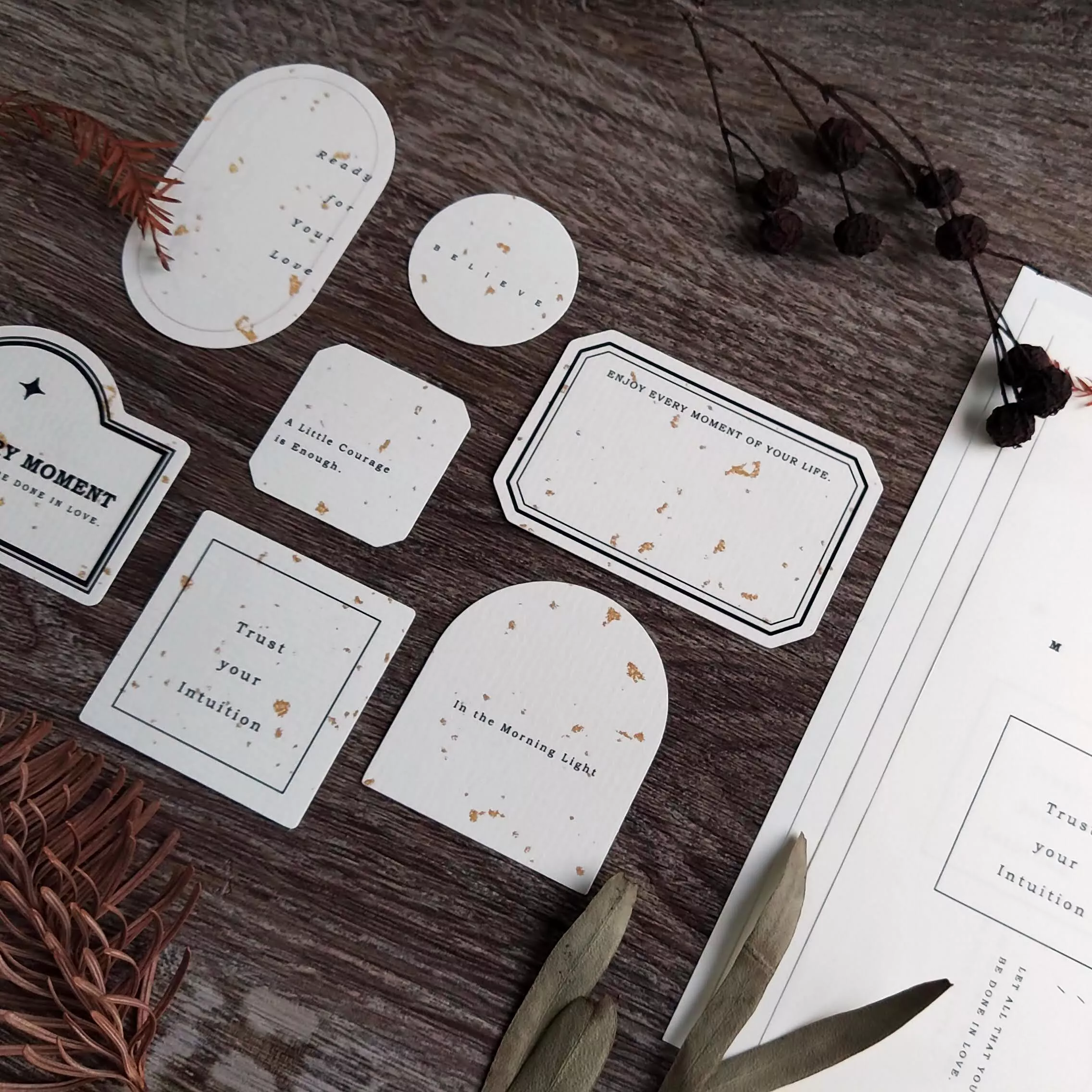 杏仁鹿｜金箔素材貼紙包 B  ( 7入 )