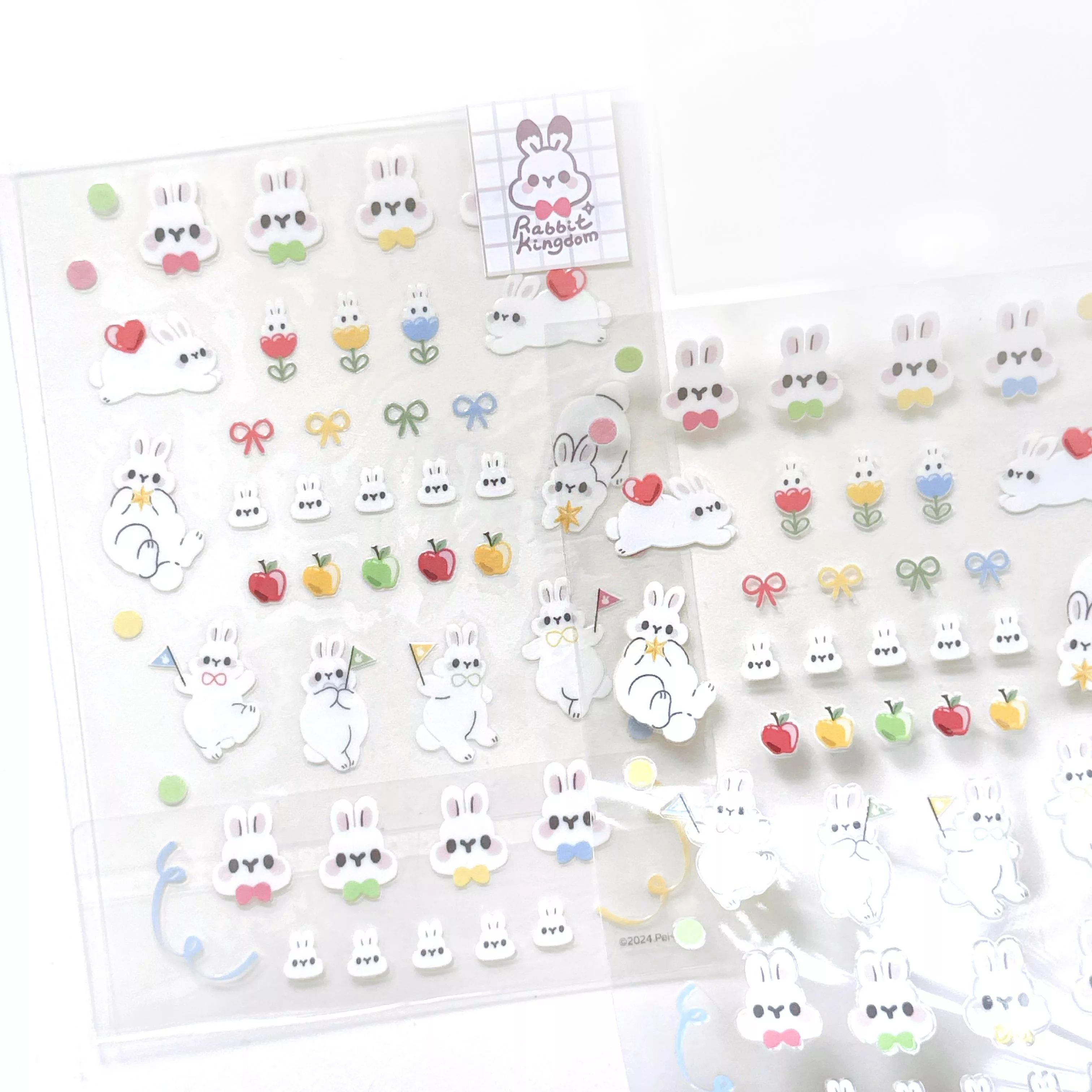 Pei+Pei Studio｜小兔圍繞－水晶感壓貼紙