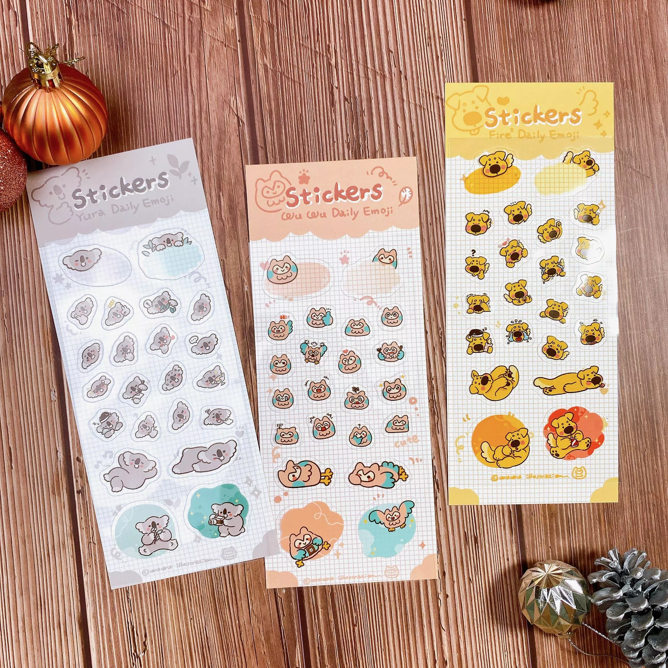 wuwu插畫｜表情透明貼紙 圖鑑貼