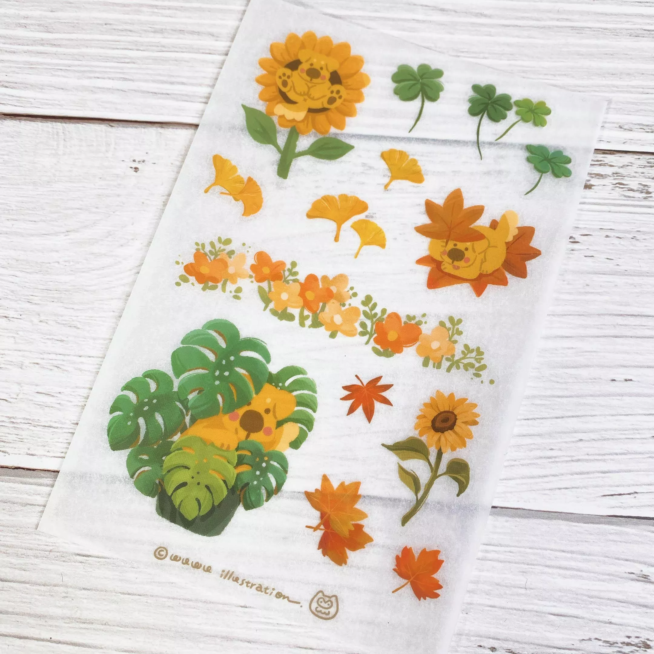 wuwu插畫｜感壓轉印貼紙 系列 (六款)