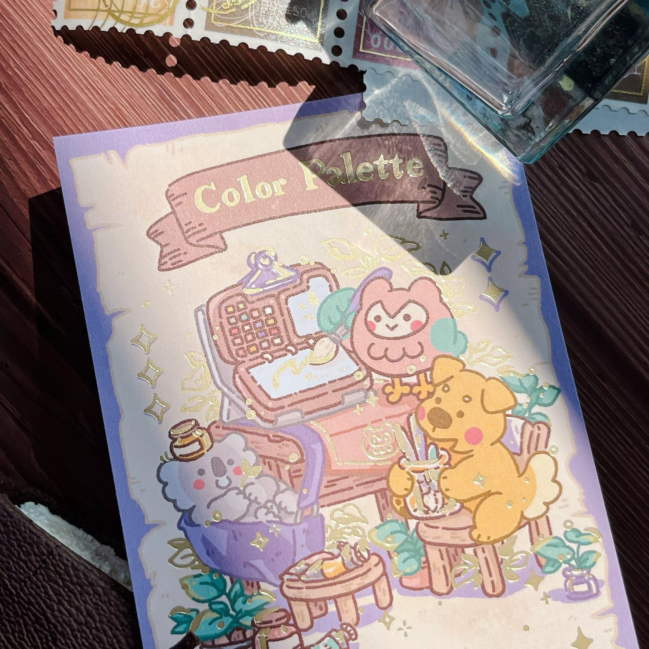 wuwu插畫｜燙金明信片 系列