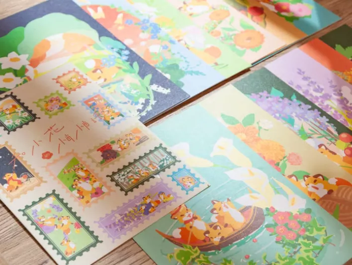 狐日和｜與小花的悄悄話 13張入明信片組