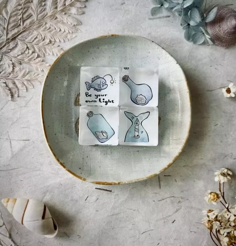 好築藝｜壓克力印章 (瓶中聽貝/鯨尾燈塔/瓶中玫瑰)