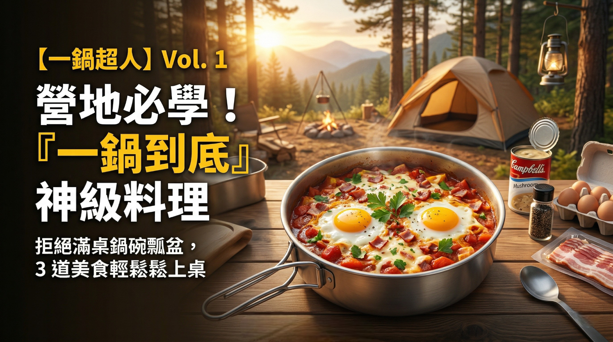 【一鍋超人】Vol. 1：拒絕滿桌鍋碗瓢盆！3 道營地必學的「一鍋到底」神級料理