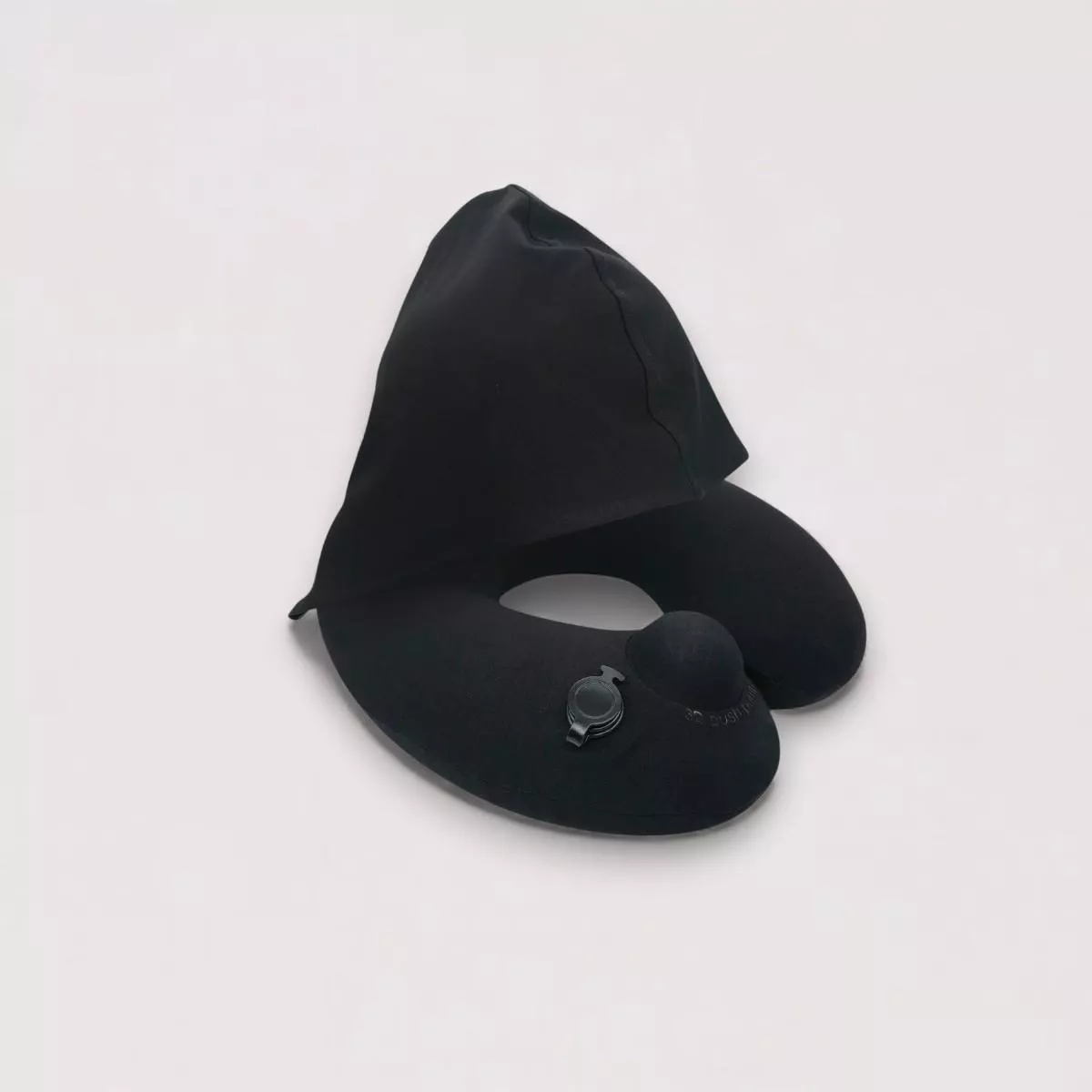 Travelmall ECO 3D 按壓式充氣連帽枕｜可折式連帽｜瑞士品牌設計款｜黑色