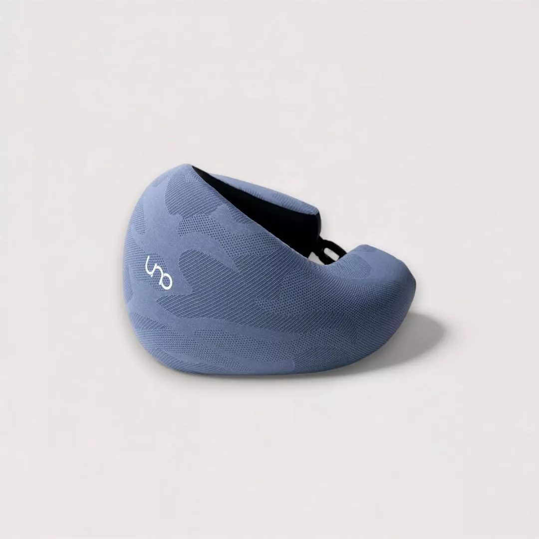 UNO® Knit 2024 編織頸枕｜竹炭親水記憶棉｜飛航深眠專用款 - 雪梨藍