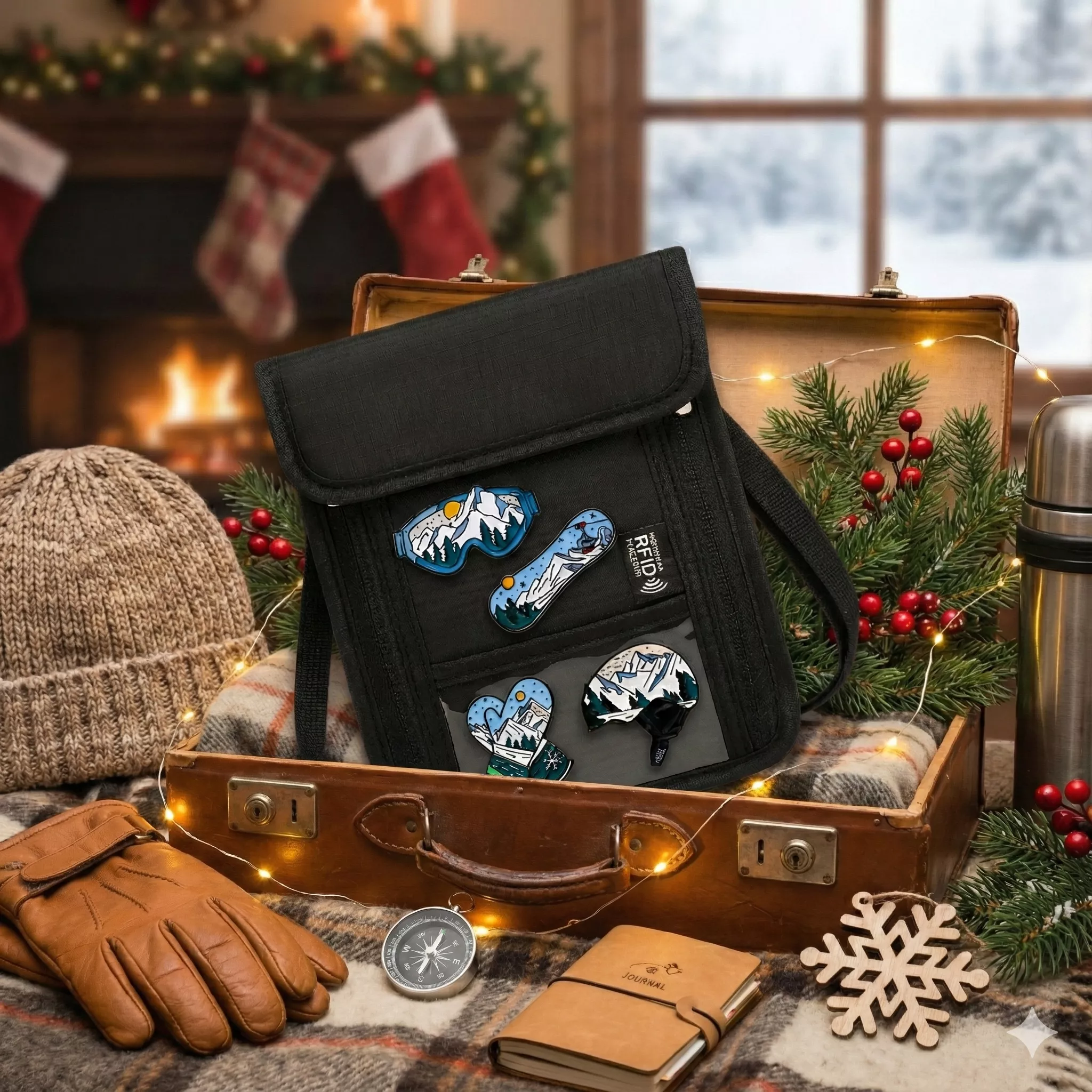 【聖誕限定】冬日冒險・隨行機能組｜ITER 防盜包＋雪山滑雪徽章組