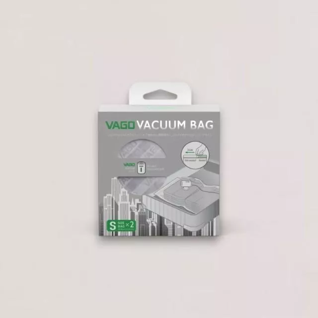 VAGO 真空壓縮袋（S）36×36cm｜2 入組｜旅行・小件衣物收納袋