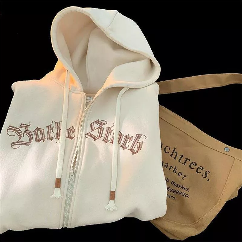 秋冬男裝大碼印花連帽衛衣外套